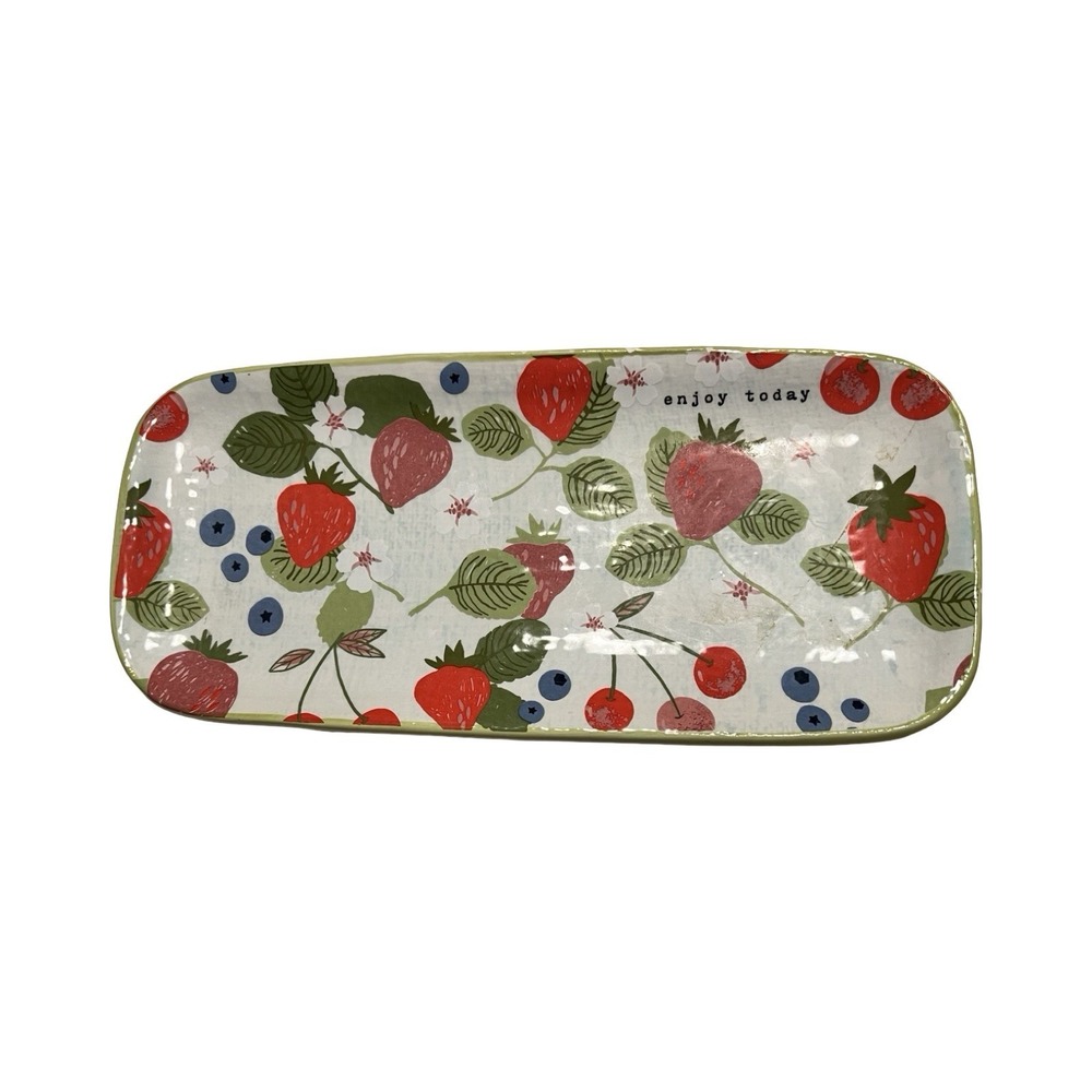 Mudpie Berry Everything Dish "Enjoy Today" Jewelry Tray‎ Trinket Soap Dish 2016